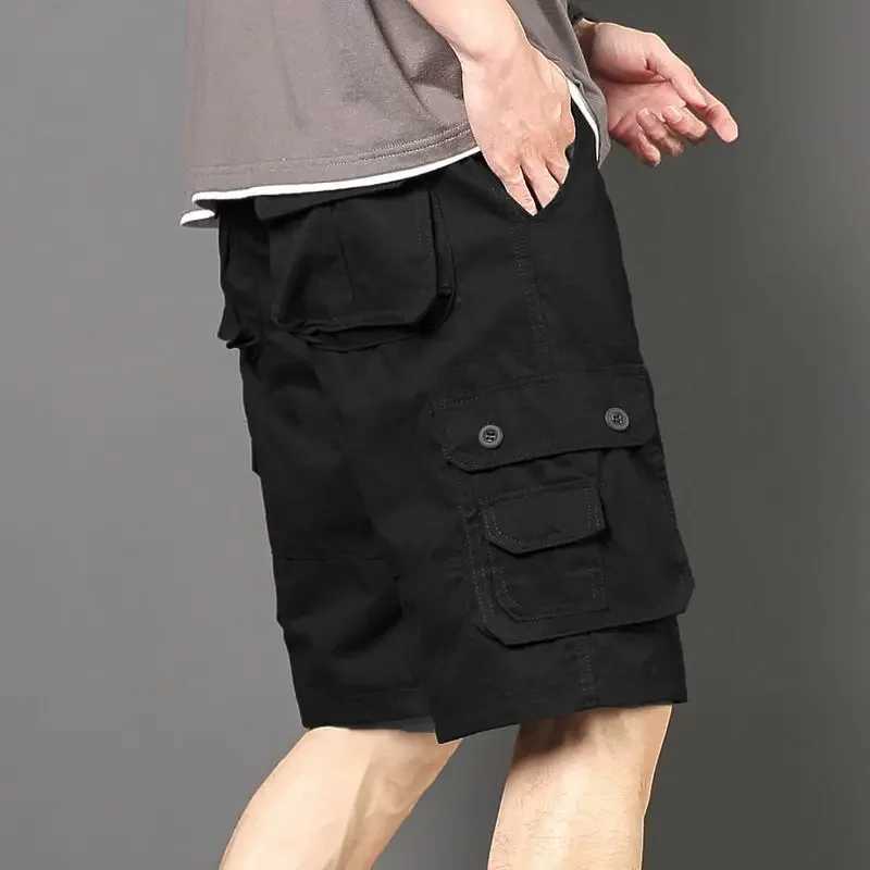 Mens Cargo Shorts Wide Short Pants for Men Bermuda Long Baggy Loose Solid Half with Pockets Casual Shorts Big and Tall Clothing W250705