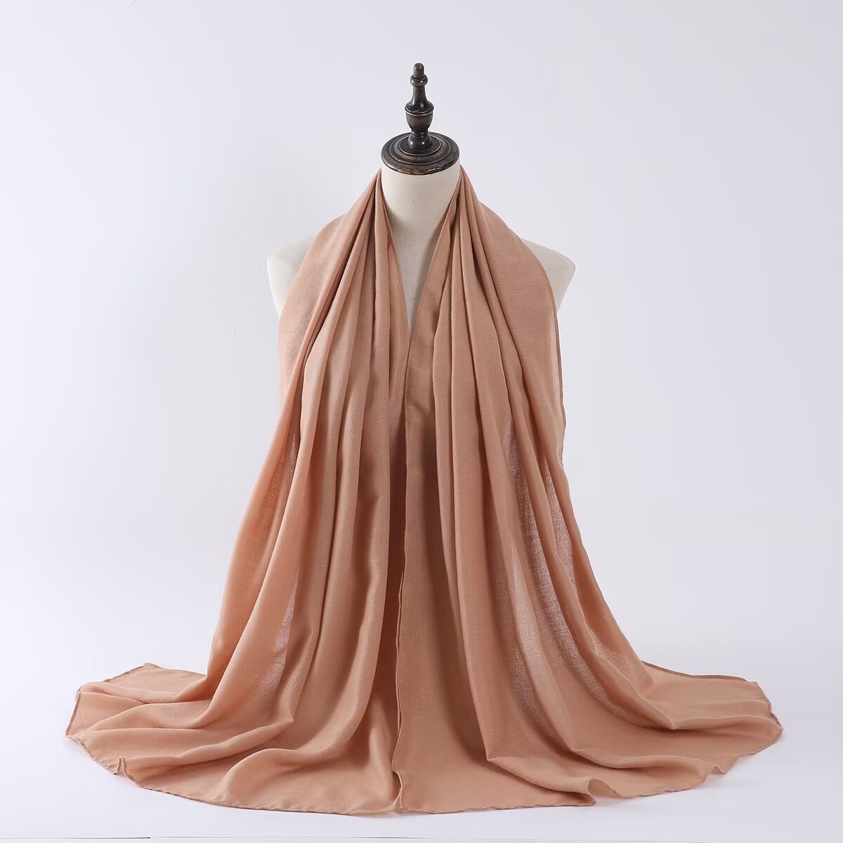 K1240 Cross-border summer new cotton and linen sun-proof breathable scarf shawl versatile solid color thin silk scarf Malaysian headscarf