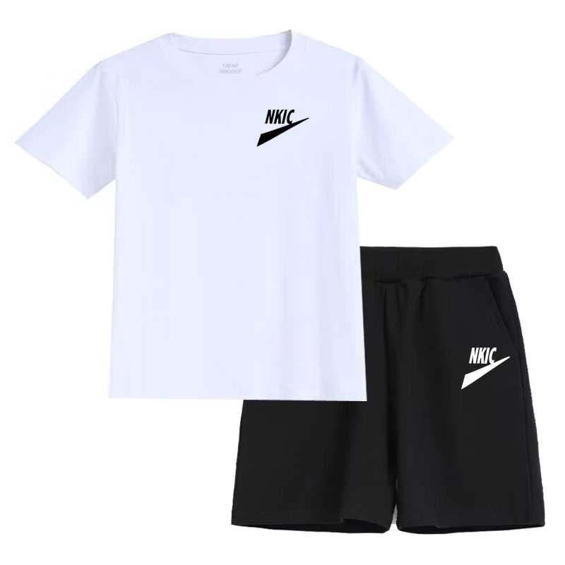 Summer Baby Pink Clothes Set Breathable Sport Football Jogging T-Shirts And Shorts 2PCS Suit Children Boy Cotton Brand Tracksuits 2-13 Years