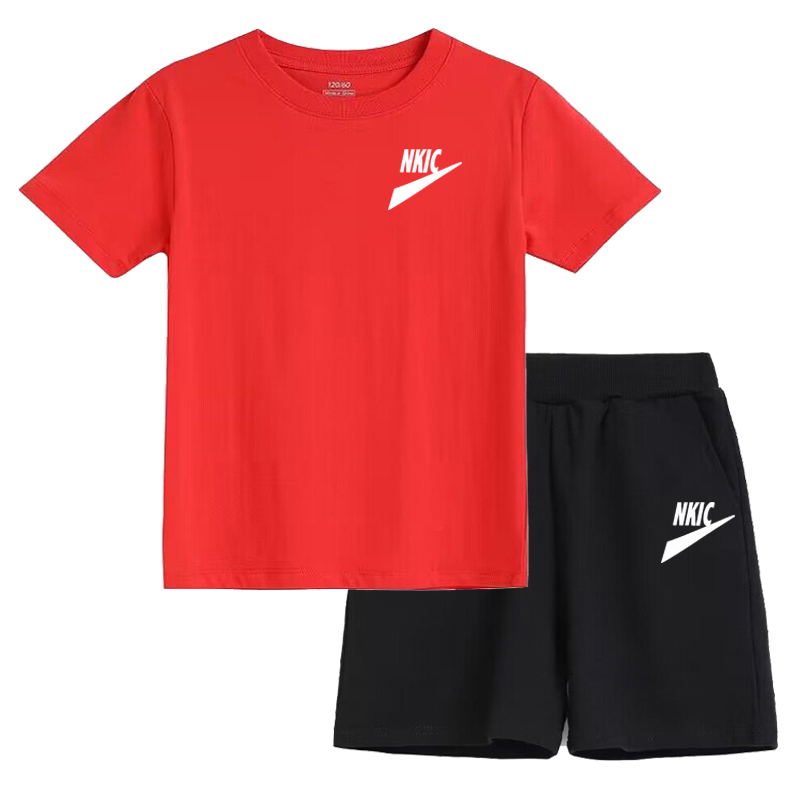 Summer Baby Pink Clothes Set Breathable Sport Football Jogging T-Shirts And Shorts 2PCS Suit Children Boy Cotton Brand Tracksuits 2-13 Years