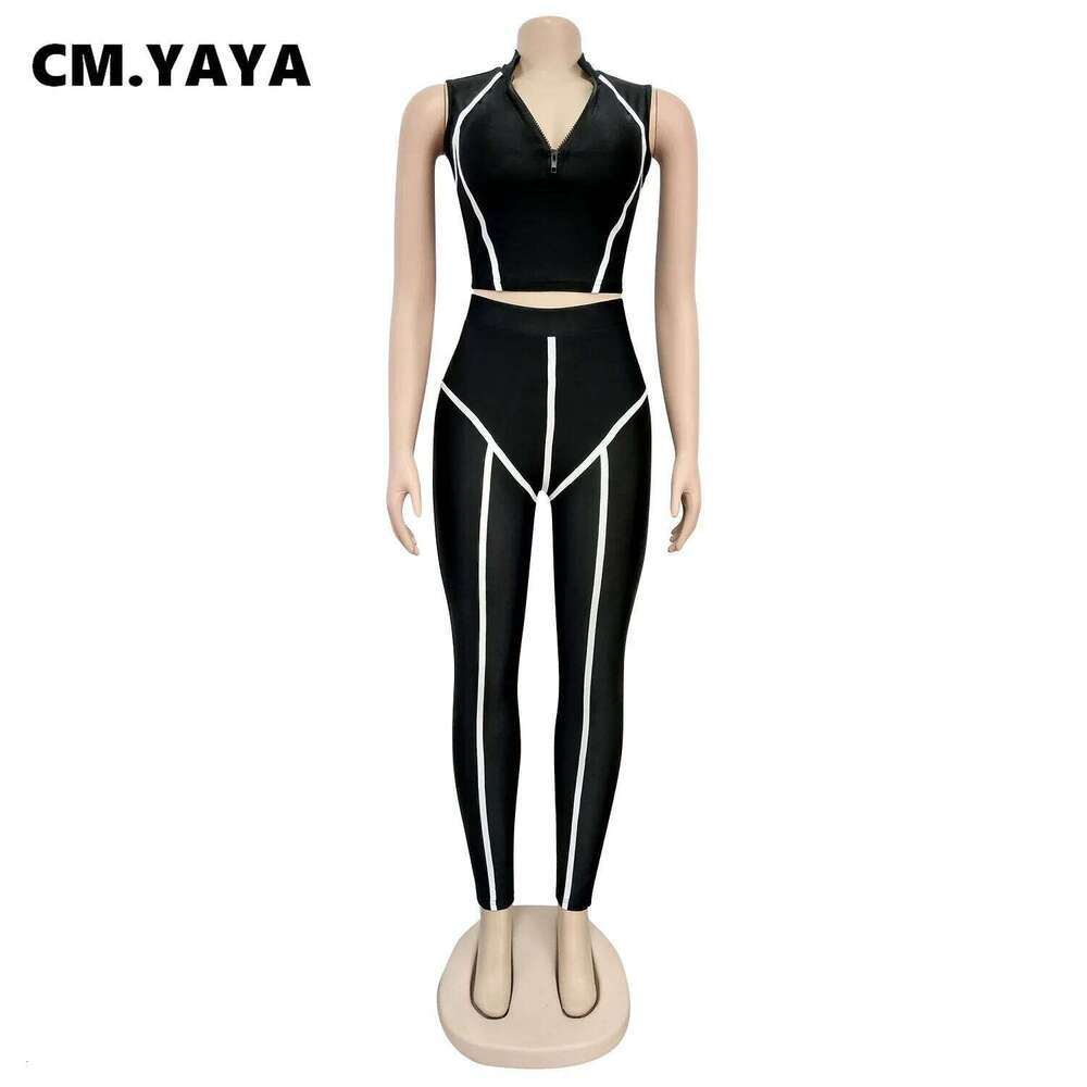 Women Sets Summer Tracksuits Slim Sleeveless Skinny Crop Tops+Pants Suit Two Piece Set Night Club Outfits 2 Pcs Street Gl3503