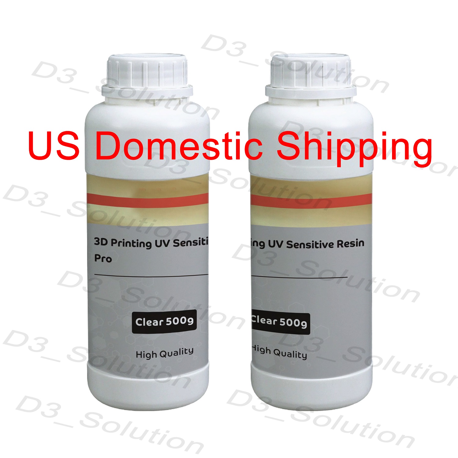 wholesale D3 Solution 3D Printing Resin Clear 1L Clean Raw Materials Pro US Domestic Local Shipping No Customs issues