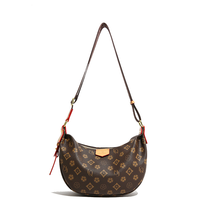 New Elegant High Beauty Large Capacity Dumpling Bun for Women Fashionable and Versatile Printed Single Shoulder Crossbody Bag