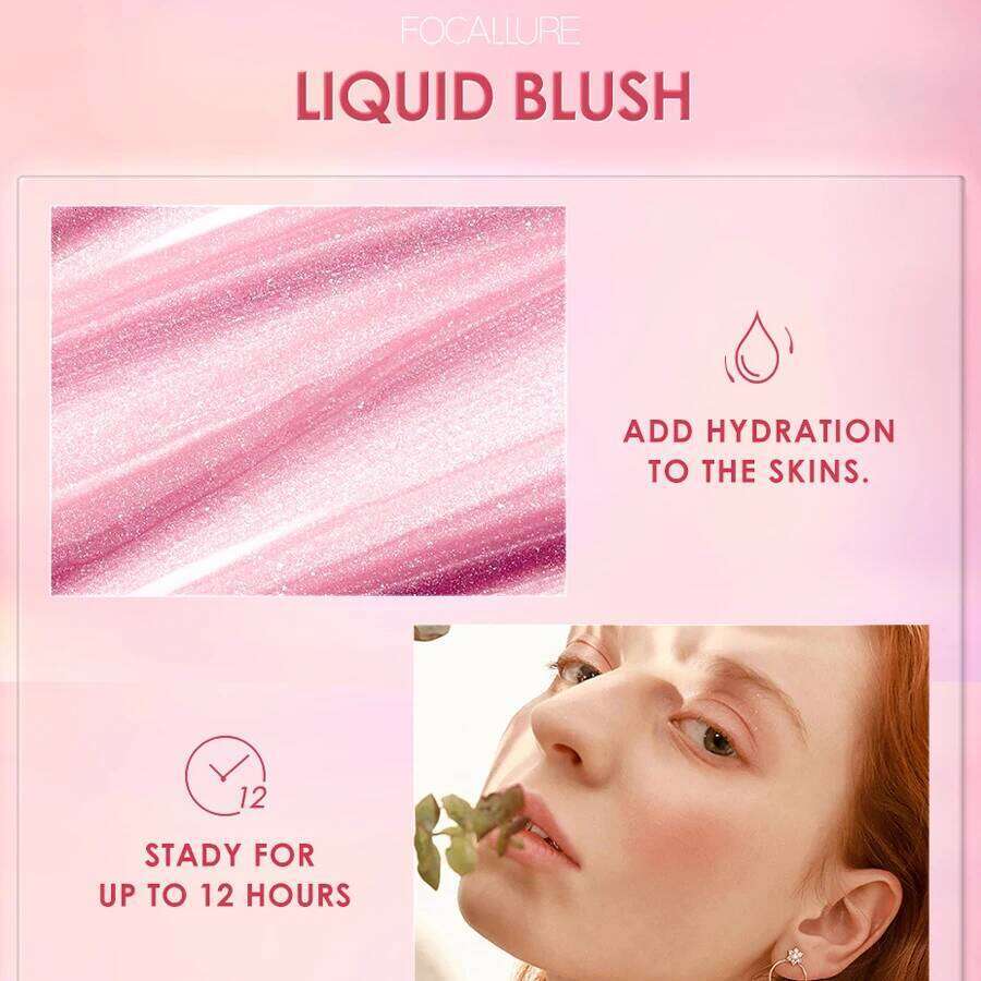 FOCALLURE Face Liquid Blusher Natural Looking Matte Cheek Blush Cream Make Up FA89 X250705