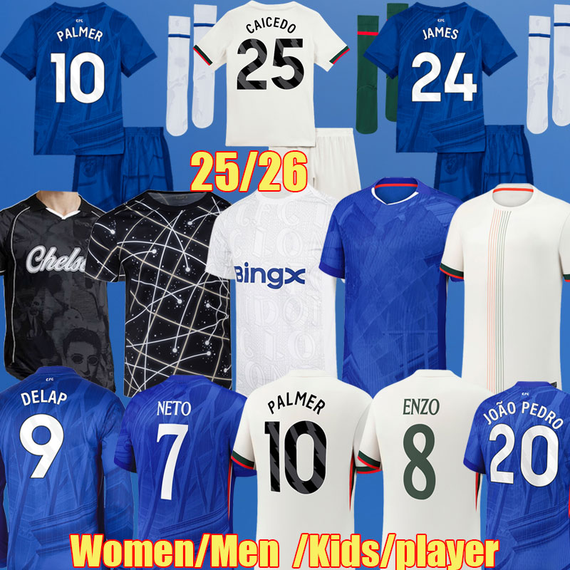 CFC Kit ENZO FOFANA 2025 2026 chelseas NKUNKU CAICEDO Soccer Jerseys NETO PALMER 25 26 football shirt MUDRYK CAICEDO Men kits MADUEKE Kids Equipment jersey Uniform