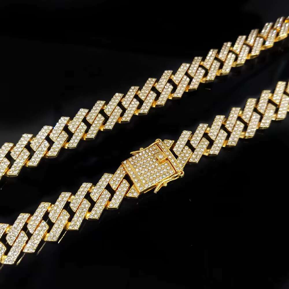 Fashion Mens 20mm Cuban Link Chain Necklace Jewelry for Women Silver Rose Gold Iced Out Diamond Hip Hop Miami Cuban Link Chain