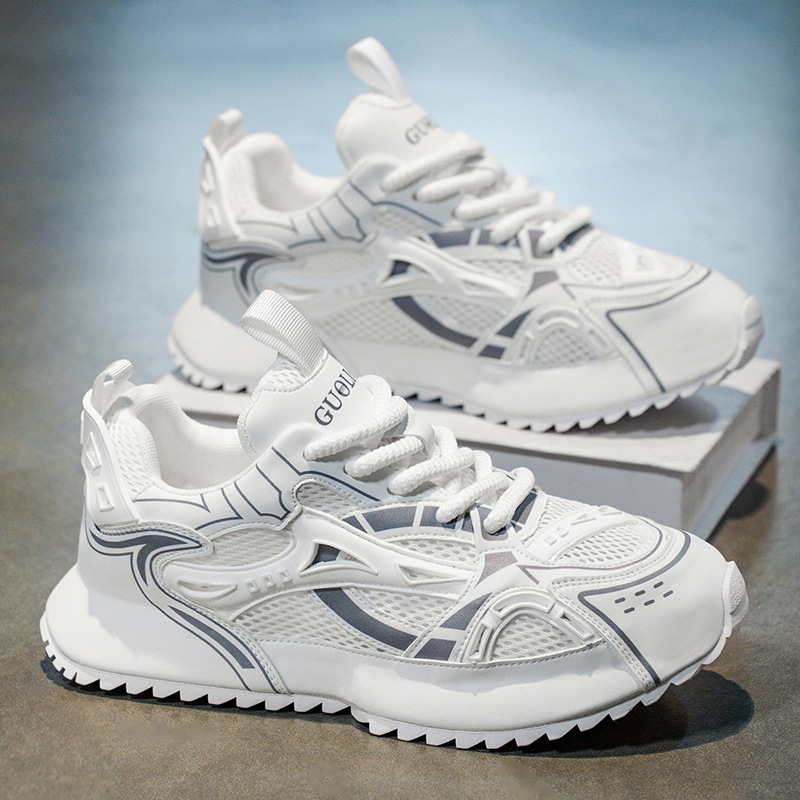 Free shipping casual shoes men dad shoes breathable mesh fashion stripes outdoor leisure sports