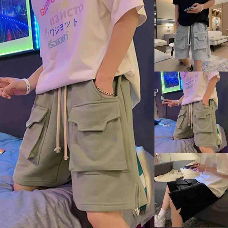 Mens Summer Multiple Pockets Loose Cargo Shorts New Classic Street Casual Korean Style Straight Cylinder All-match Male Short W250705