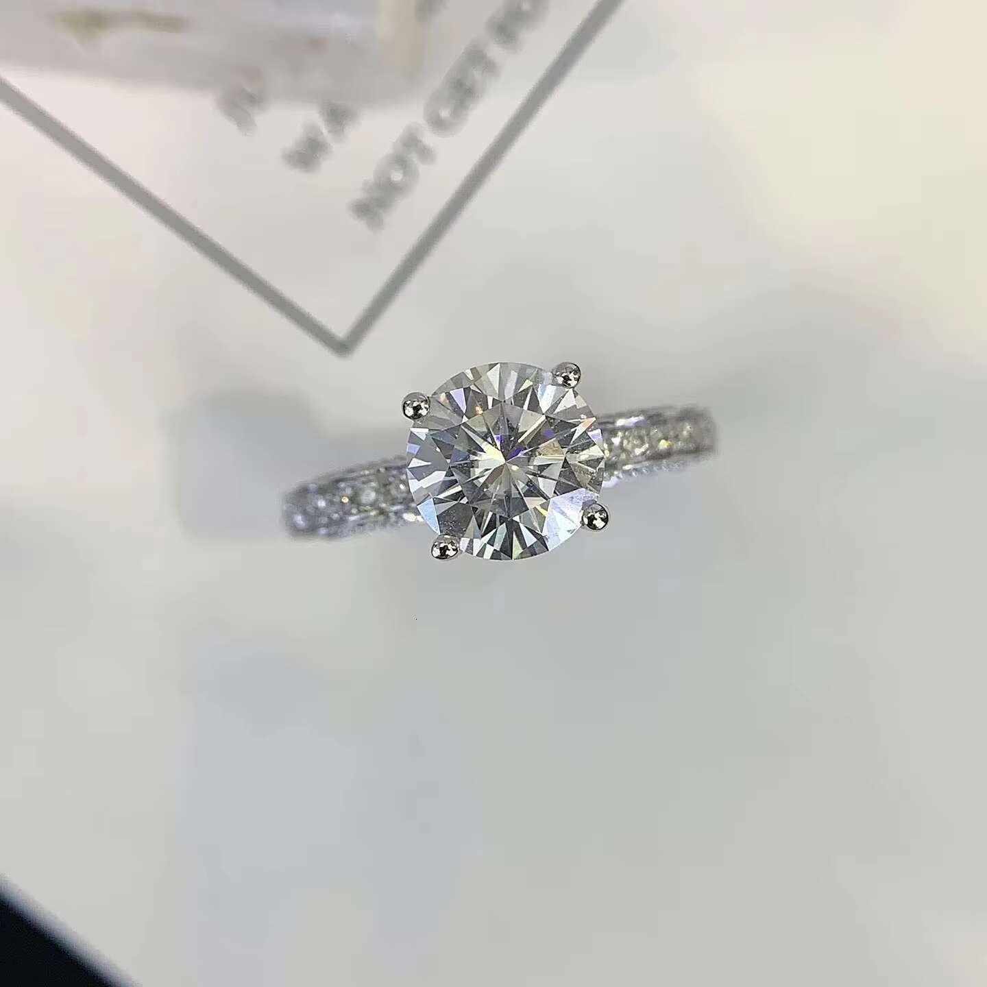 18K Fine Jewelry 2 Carats Moissanite Pass Diamond Test D Color Moissanite Blossom Ring for Teen Girls Gift Fine Jewelry