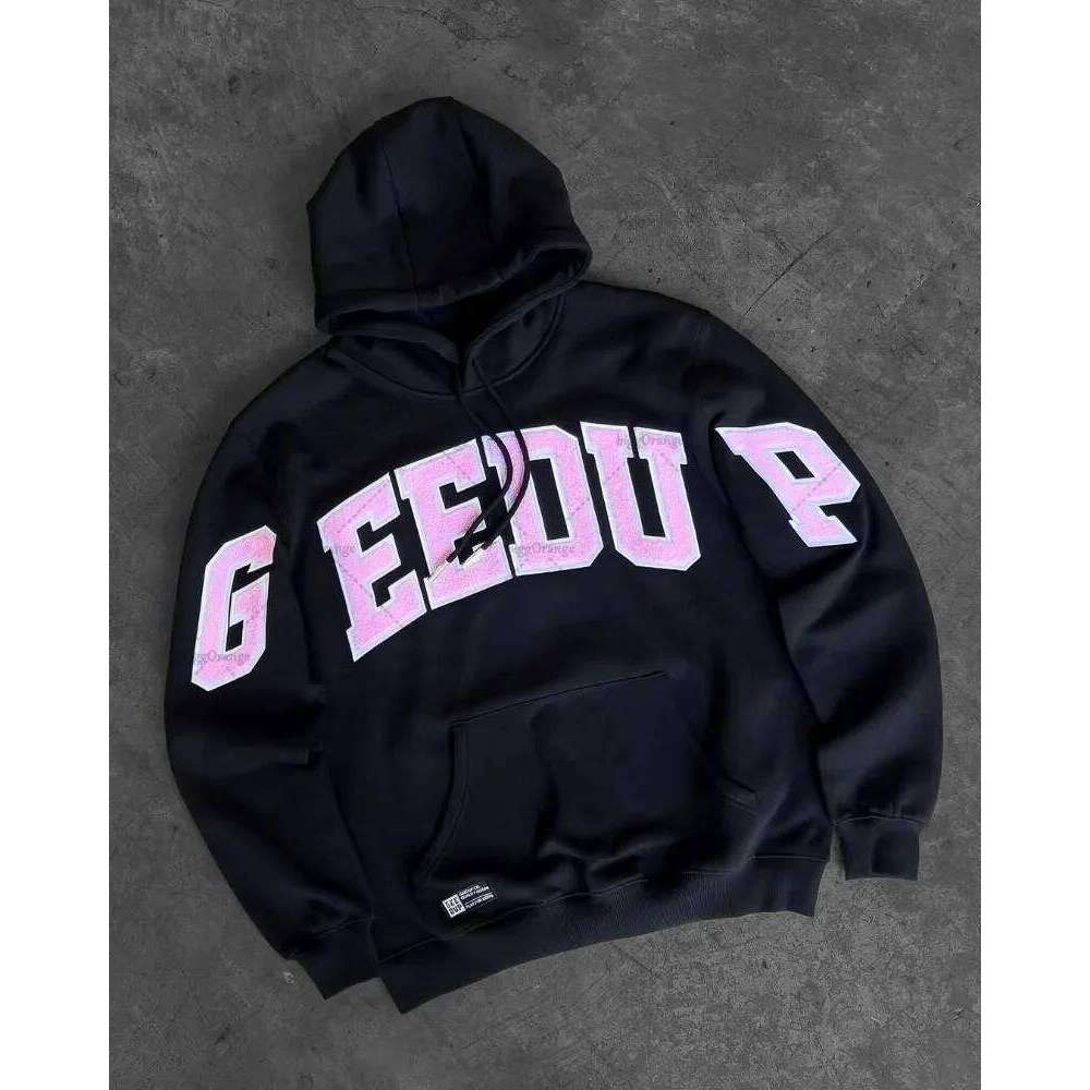 High Street Retro Y2K Streetwear Women Haruku Colorful Letter Embroidery Oversized Sweatshirt Men Hip Hop Gothic Casual Hoodie