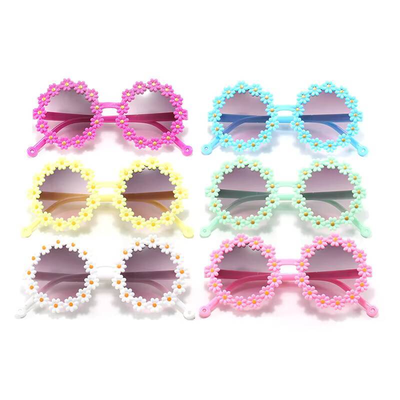 Kids Daisy Flower Sunglasses Colorful Beach Shades for Girls Boys Outdoor Photography Fashion Accessories with Floral Decor ddmythur Z260305