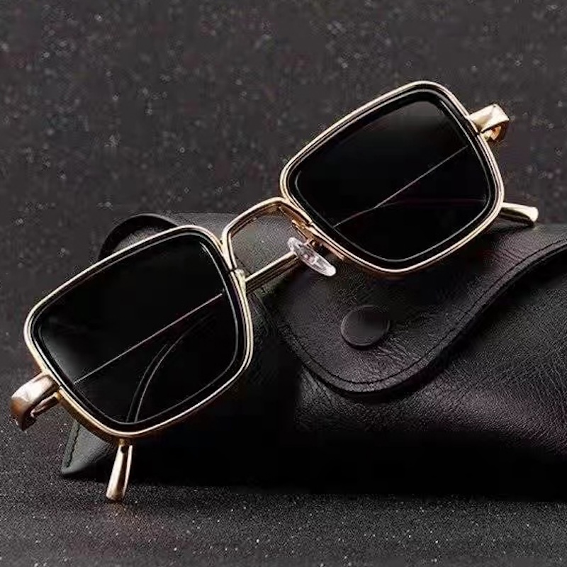 CB Steampunk Sunglasses Retro Brand Shades Men Women Sun Glasses UV400 Square Vintage Thick-Edged Metal Frame Trendy Stylish Millionaire