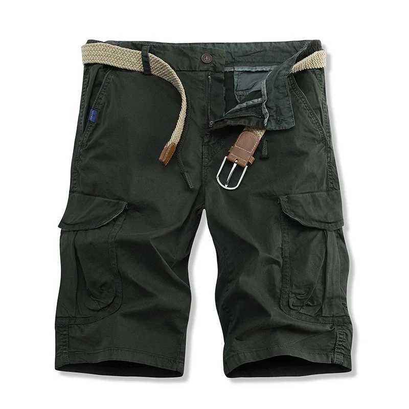 2023 Summer Mens Baggy Multi Pocket Shorts Military Goods Casual Mens Cotton Khaki Mens Tactical Shorts Versatile Solid Pants W250705