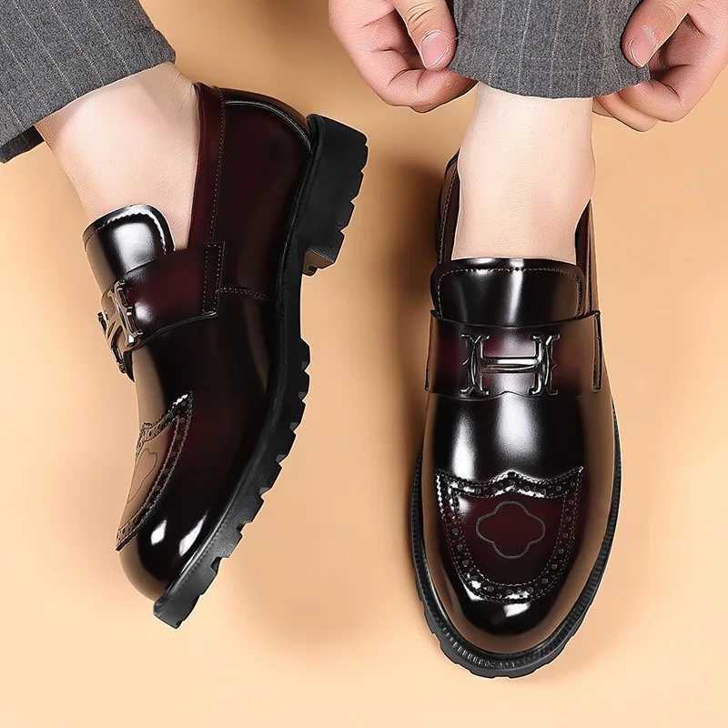 Size 38-48 Designer Mens Shoes Loafers Formal Brogues Mens Dress Shoes Elegant Black Burgundy Mens Mens Shoes W250705