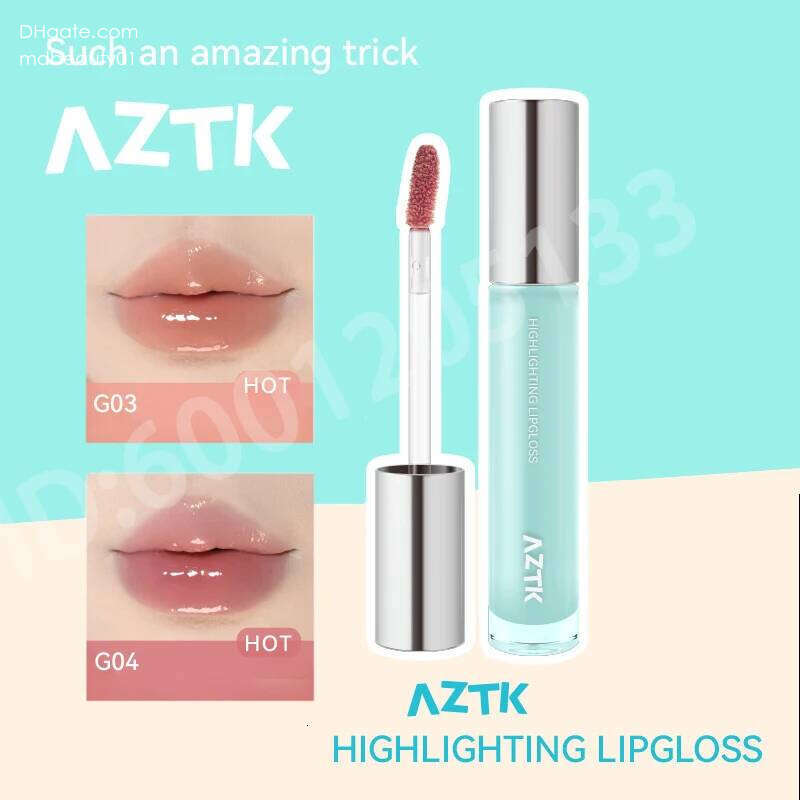 AZTK Highlighting Gloss Mirror Lip Glaze Jelly Lipstick Watery Non-sticky e Desire Moisturizing Hydrating Lips Makeup X250705