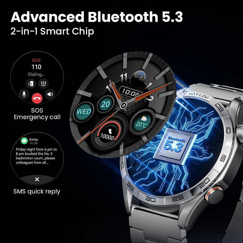 Haylou Solar 5 Voice Calling Smartwatch 1.58 AMOLED Display 60Hz Smart Watch 24H Health Monitoring Sports Smartwatch for Men XJ250705