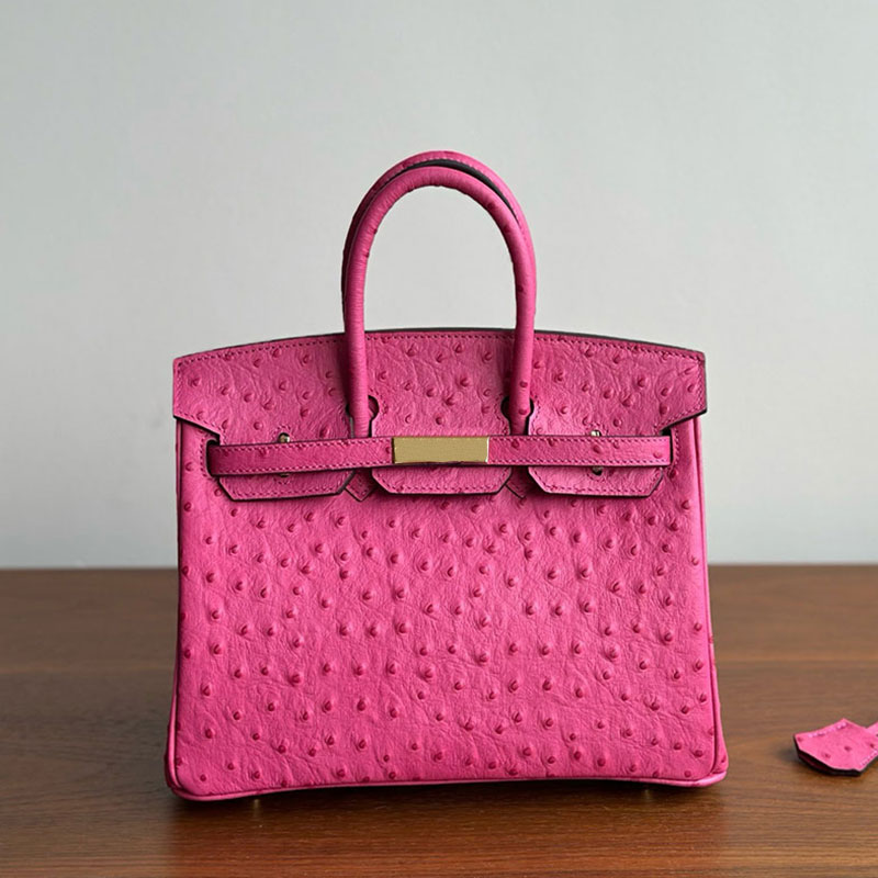 Top quality Designer Totes Bag Premium Pink Handbag Wallet Ostrich leather Shoulder Bag Fashion Women's Large Capacity Commuter Bag Handbag