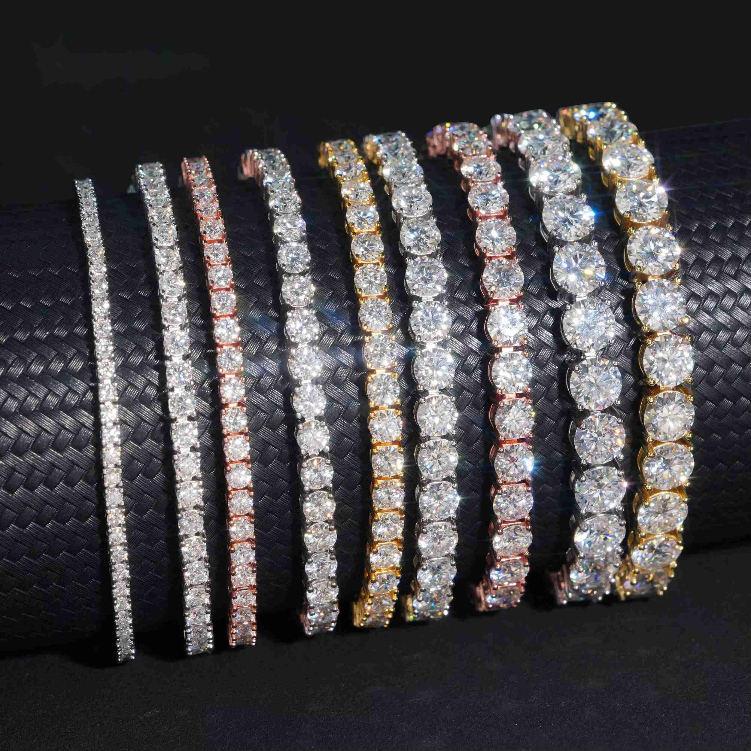 Luxury Jewelry 925 Silver VVS Moissanite Tennis Chain Bracelet Necklace Hip Hop Fashion High Quality GRA Certified