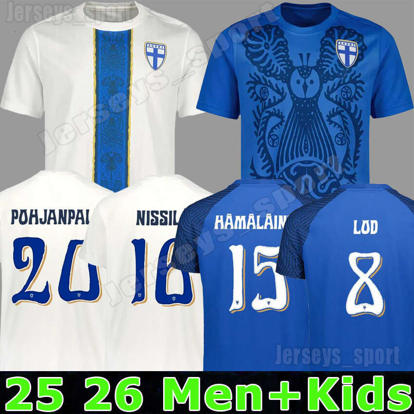 2025 Finland National Team Soccer Jerseys Retro 1982 POHJANPALO VAISANEN KAMARA LOD ANTMAN NISSILA GRANLUND AIHO URONEN IVANOV JENSEN Men Football Shirts kids
