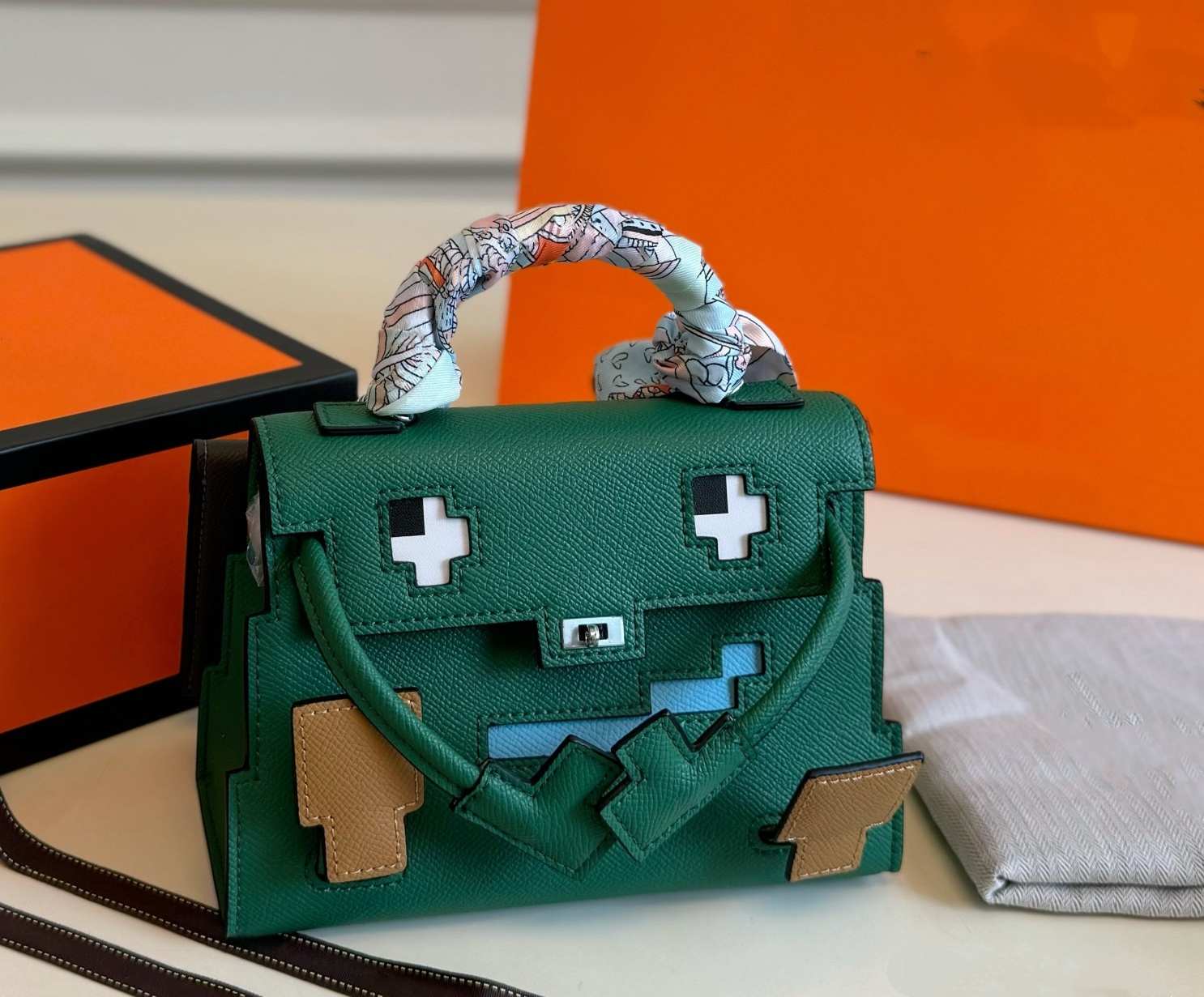 Doll mirror quality designer Totes mini Mosaic Pony scarf handbags Fashion makeup outdoor wallet crossbody shoulder bag Purse travel bags