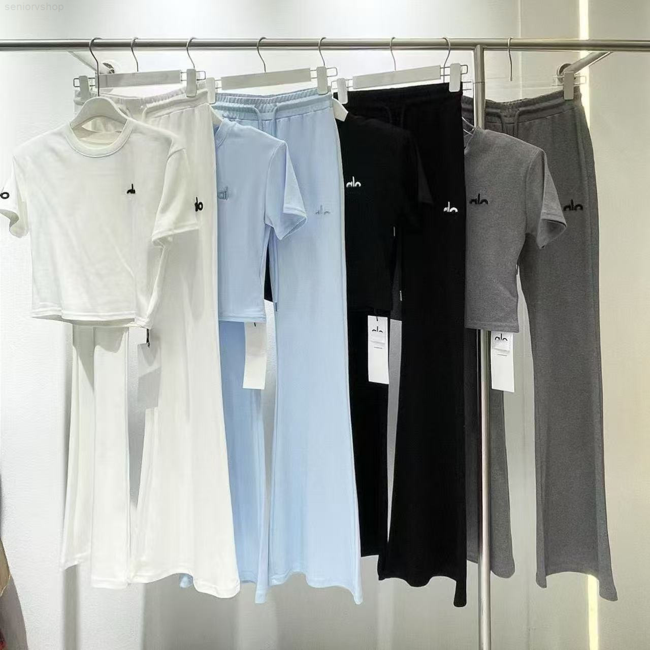 2025 yoga sports suit t shirt sweatshirt sweatpants trousers womens Yoga Set Fiess Sportswear High Waist Gym