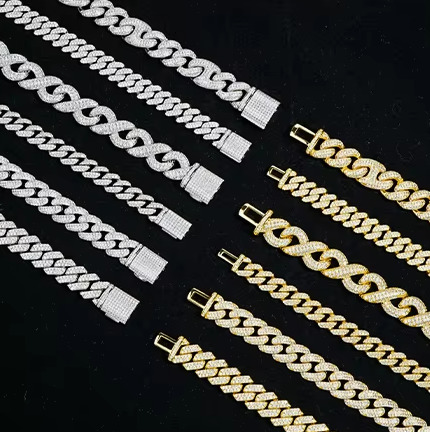 Luxury Hip Hop Jewelry Moissanite Necklace Cuabn Bracelet GRA Certified Men 925 Sterling Silver Fashion High Quality Iced Out Cuban Link Chain