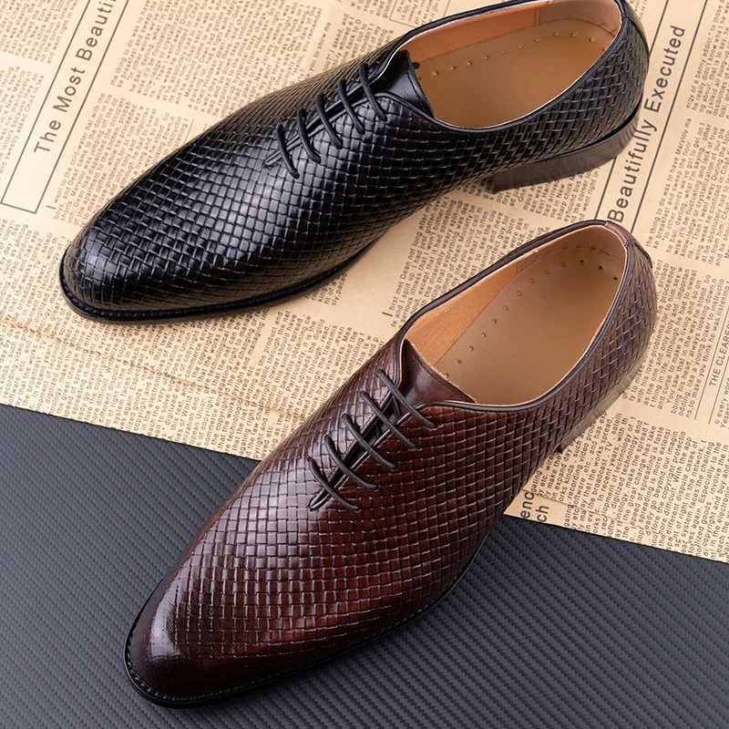Men Dress Shoes Formal Office Oxford Wedding Party Matches Suit Mens Shoes High Grade Genuine Leather Handmade Mens Shoes W250705