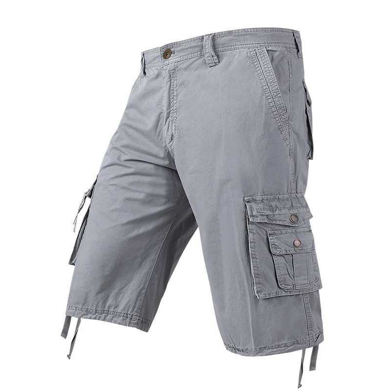 Summer Cargo Shorts Men Cotton Multi Pocket Casual Shorts Mens Fashion Outdoor Solid Short Pants Safari Style Sweatpants Man W250705