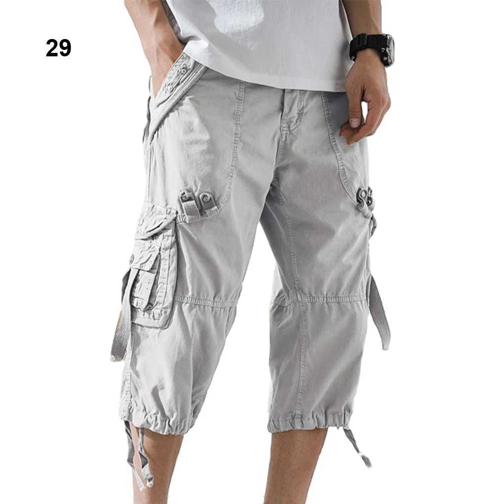 3/4 Length Combat Shorts For Men Sturdy Comfortable Multiple Pockets Summer Cargo Vintage Shorts W250705