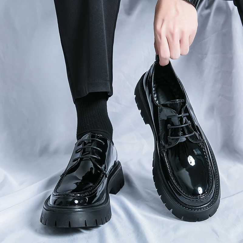 Classic Mens Patent Leather Shoes Business Casual Dress Shoes Luxury Man Party Occupation Oxford Shoes Wedding Shoe Plus 38-45 W250705