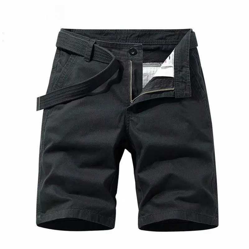 Casual Solid Color Zipper Button Mens Cargo Shorts Classic Pocket Loose Street Casual Straight Cylinder Summer Mens Short W250705