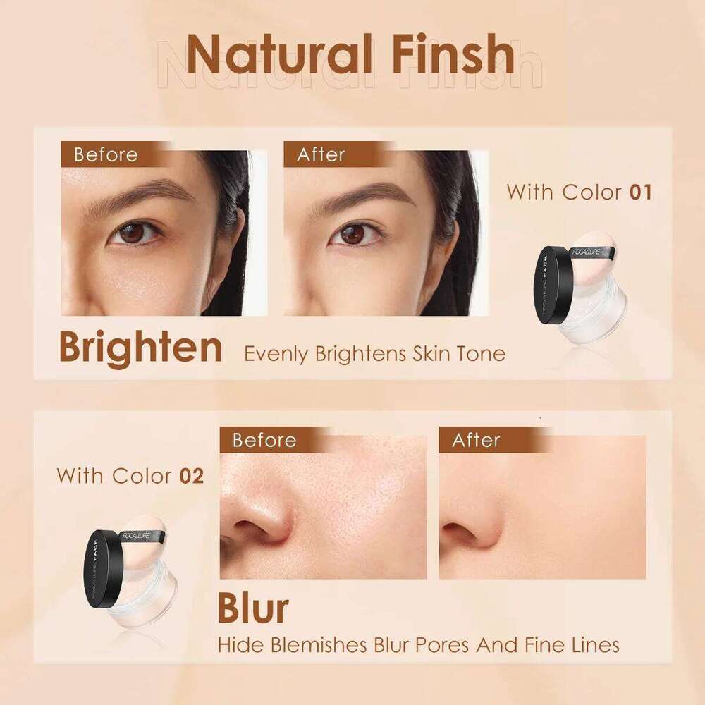 Focallure Invisible Finish Setting Translucent Natural Soft Makeup Oil Control Face Loose Powder X250705