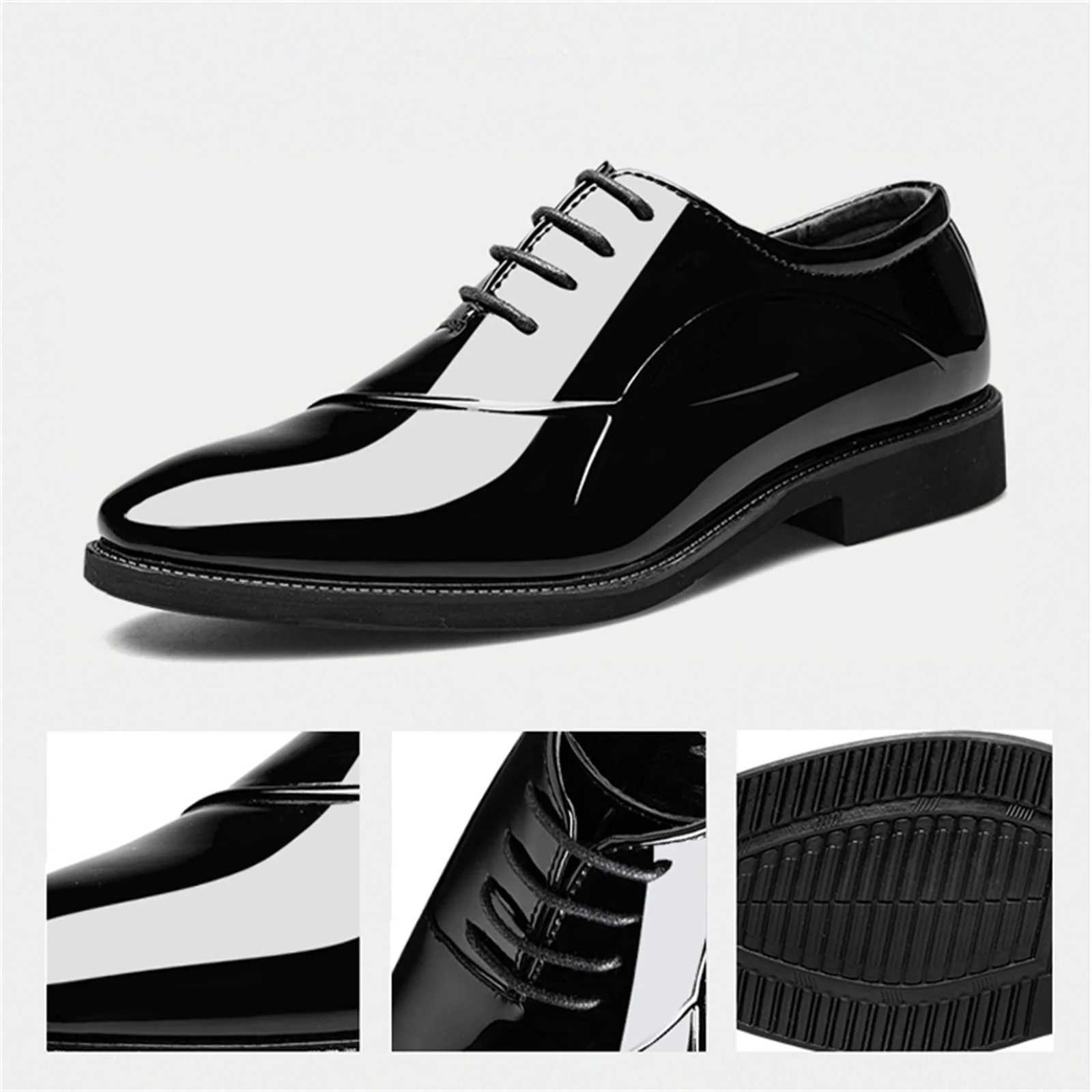 Mens Dress Shoes Classic Modern Formal Business Oxford Comfortable Tuxedo Casual Lace Up Derby Shoes For Men W250705
