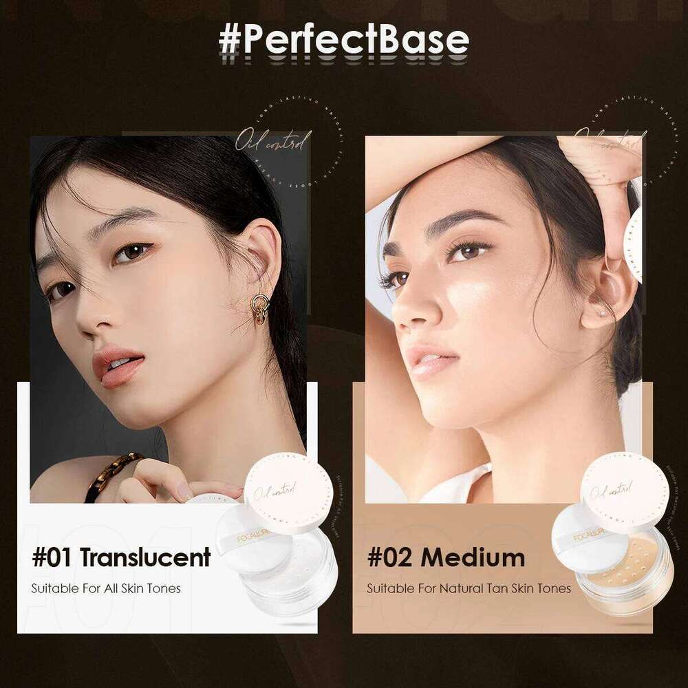 FOCALLURE 2 Colors Natural Smooth Loose Makeup Oil-Control Concealer Brighten Cosmetics Face lasting Setting Powder X250705