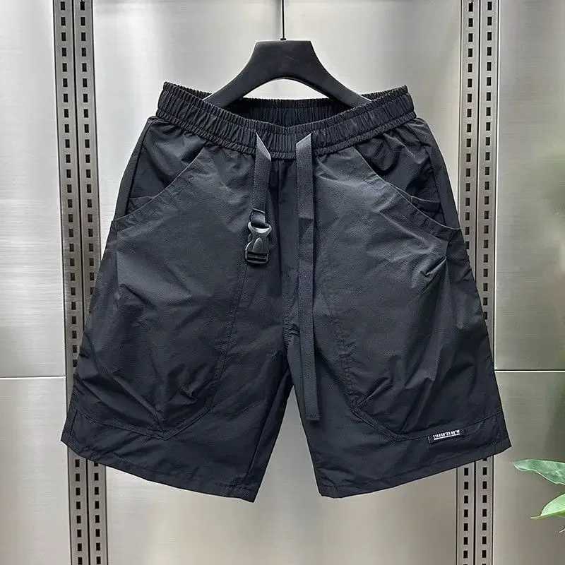 Mens Summer Pocket Zipper Cargo Shorts Trendy Brand Versatile Loose Quick-drying Sports Loose Casual Five-point Beach Pants W250705