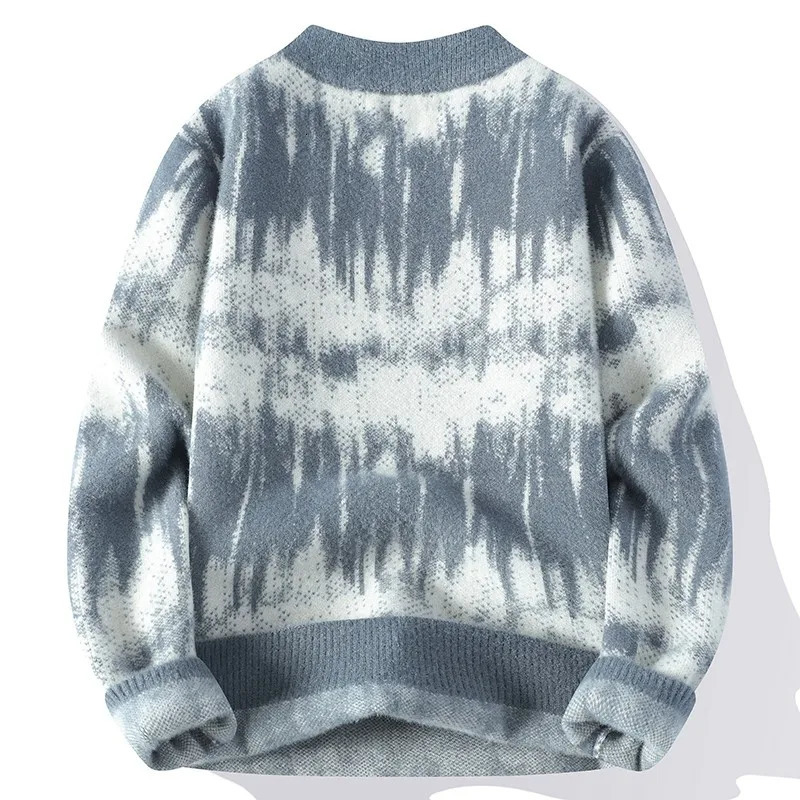 Mens Trendy Color Blocked Sweater American Men Classic Autumn Knitted Pullover Fashionable Slim Fit Harajuku Retro Multi-color 250704