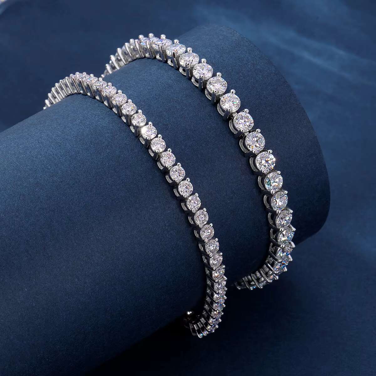 Hip Hop 3mm 4mm Moissanite 925 Sterling Silver Vvs Moissanite Diamond Tennis Chain GRA Certified Unisex Bracelet