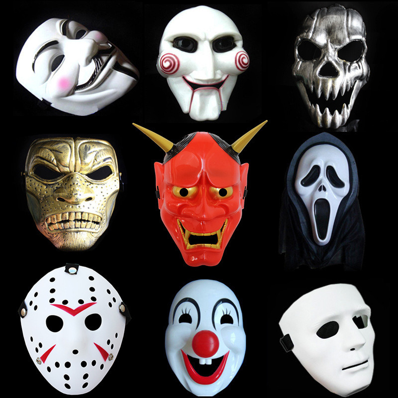 Halloween adult mask V-shaped revenge chainsaw horror party party party, Benoit clown skeleton street dance, Jueqin