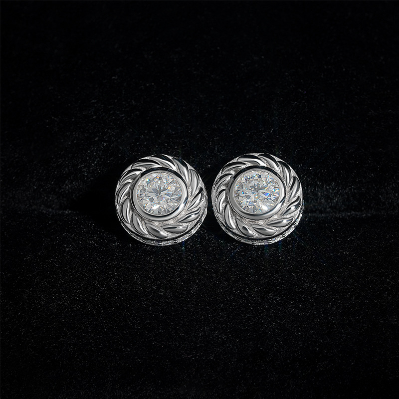 VVS Moissanite Diamond Ear Studs 925 Silver Hip Hop Jewelry Men Women Hot Sell Simple Earrings