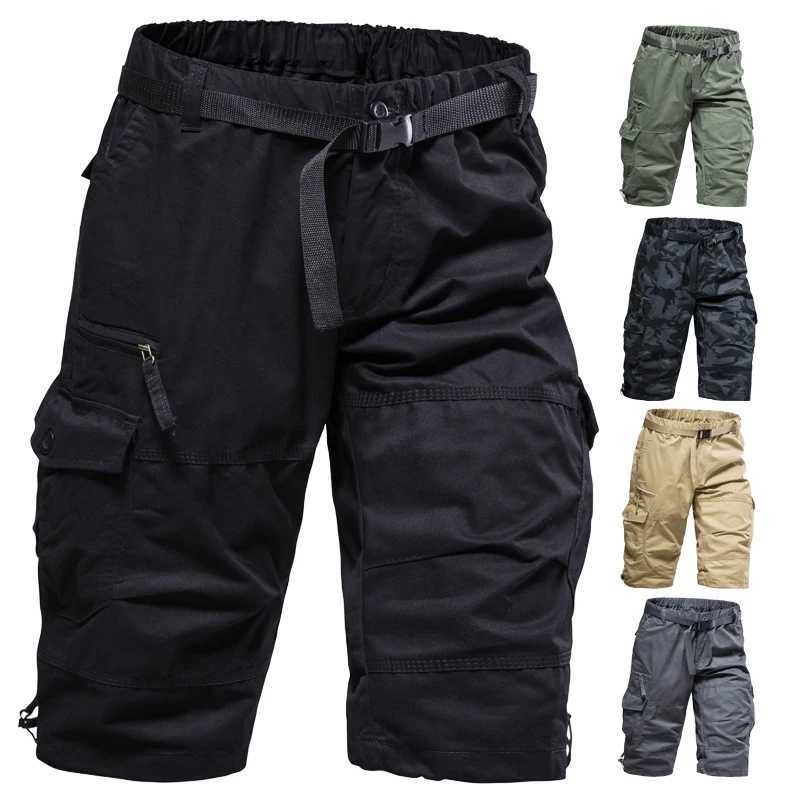 Summer Cotton Shorts Men Lightweight Knee Pants Tactical Casual Sports Shorts Men Hiking Fishing Y2K Clothes W250705