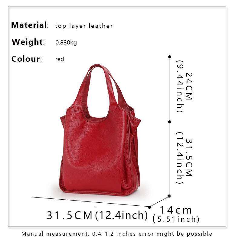 Top Layer Cowhide Large Capacity Shoulder Spring And Summer New Fashionable Soft Leather Tote Bag, Women's Bag 2025/06/09 250705