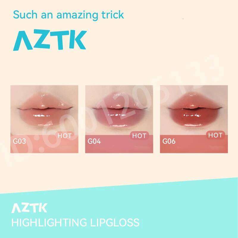 AZTK Highlighting Gloss Mirror Lip Glaze Jelly Lipstick Watery Non-sticky e Desire Moisturizing Hydrating Lips Makeup X250705