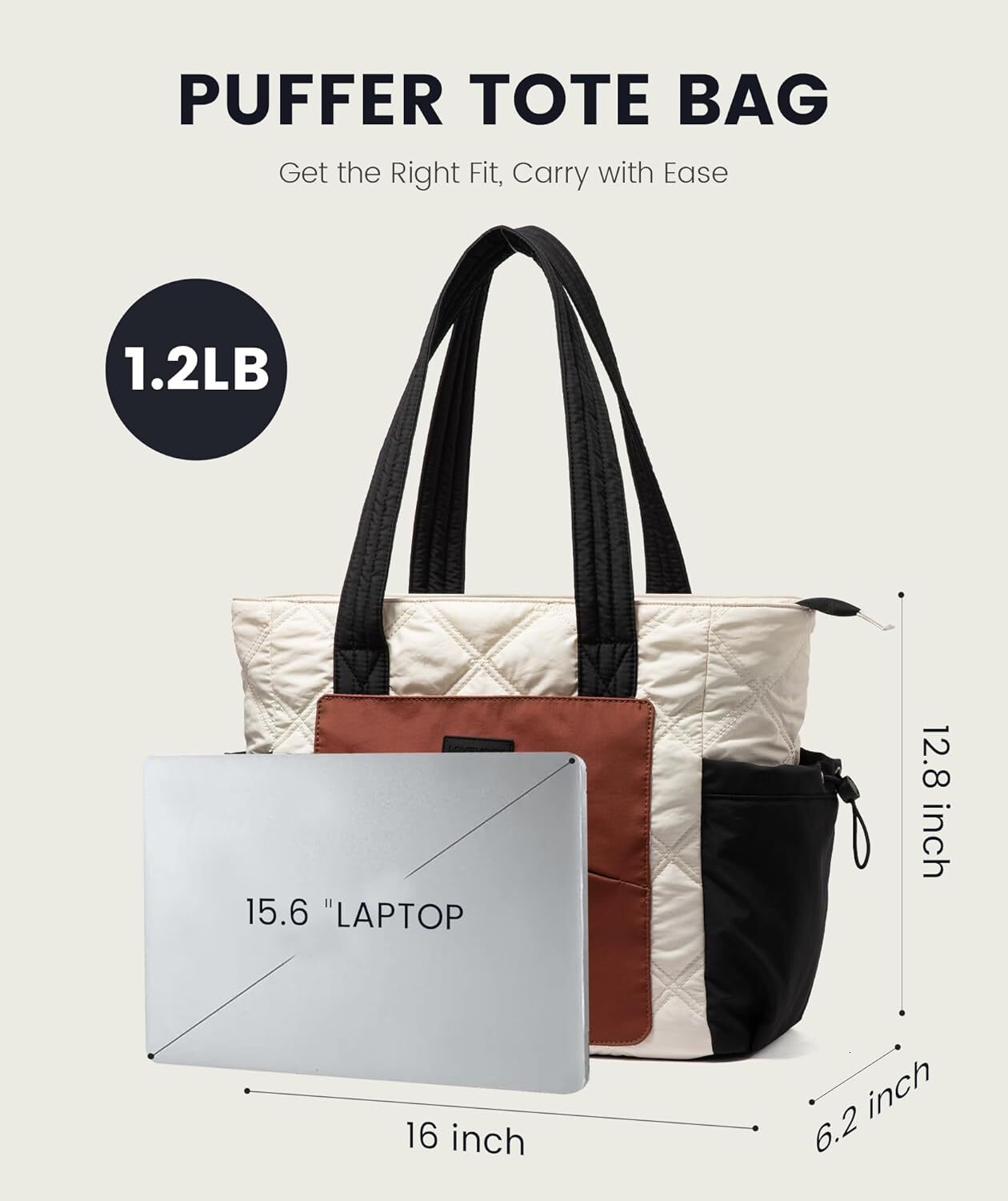 DHYMX Tote Women, Puffer Bag and Work Bags with Zipper for Travel, Daily, School, Quilted designer bag Nurse Shoulder, 2pcs Support customization