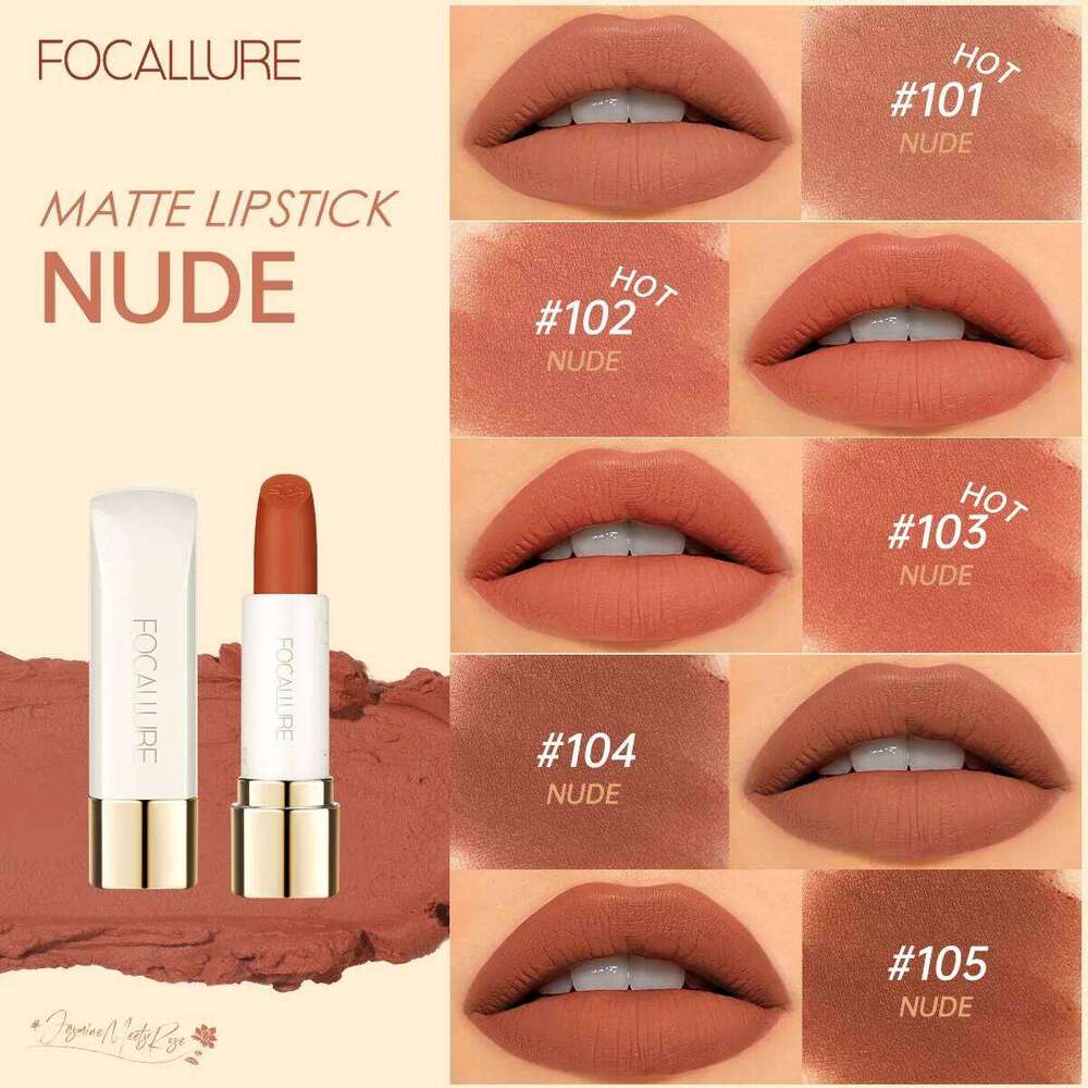 FOCALLURE 16 Shades Matte Lipstick Natural Super Soft Sticks Waterproof Lip Glaze Balm Beauty High Pigment Cosmetics Makeup X250705
