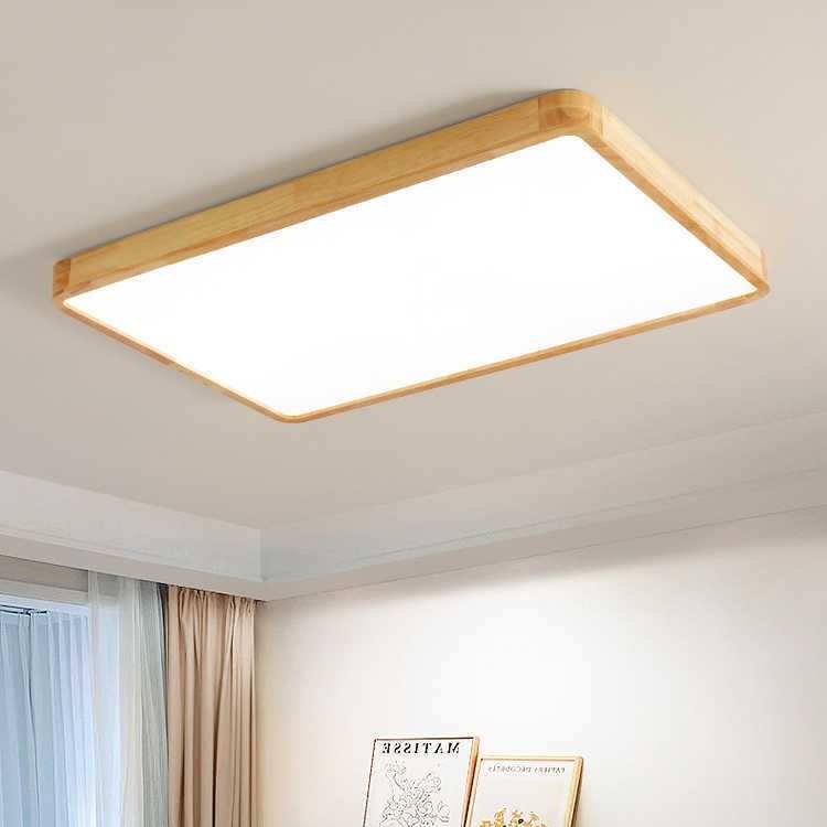 Nordic Solid Wood Ceiling Light with LED Illumination - Circular Design for Bedrooms & Dining Rooms Japanese Style Wooden Surface mounted