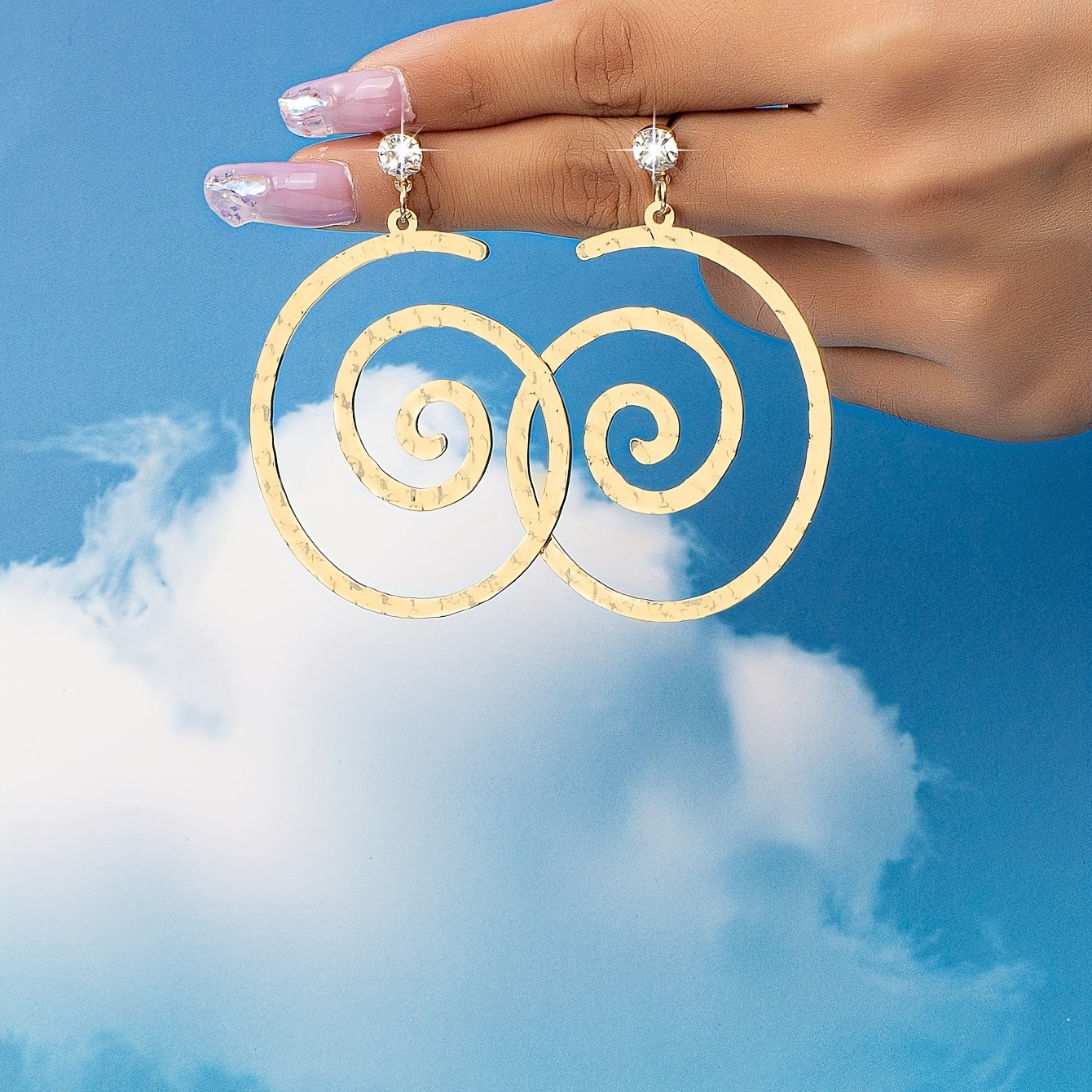 Exaggerated Fun Mosquito Coil Geometric Earrings Personality Rhythm Spiral Line Hammer Pattern Ear Jewelry Fashion Accessories For Women