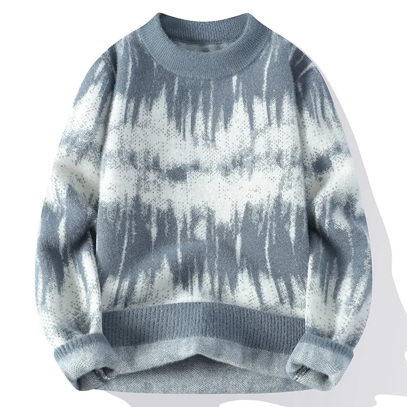 Mens Trendy Color Blocked Sweater American Men Classic Autumn Knitted Pullover Fashionable Slim Fit Harajuku Retro Multi-color 250704