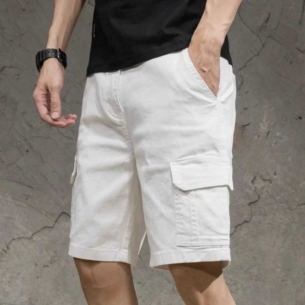 White Cargo Shorts Men Casual Shorts Summer Multi Pockets Joggers Shorts Mens Casual Sports Beach Pants W250705