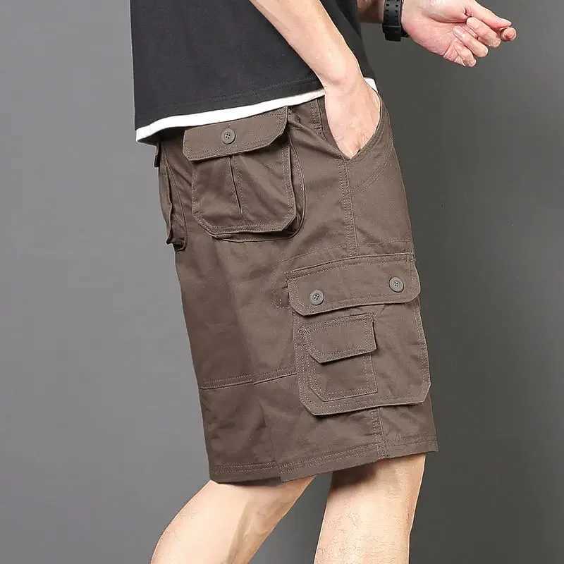 Mens Cargo Shorts Wide Short Pants for Men Bermuda Long Baggy Loose Solid Half with Pockets Casual Shorts Big and Tall Clothing W250705