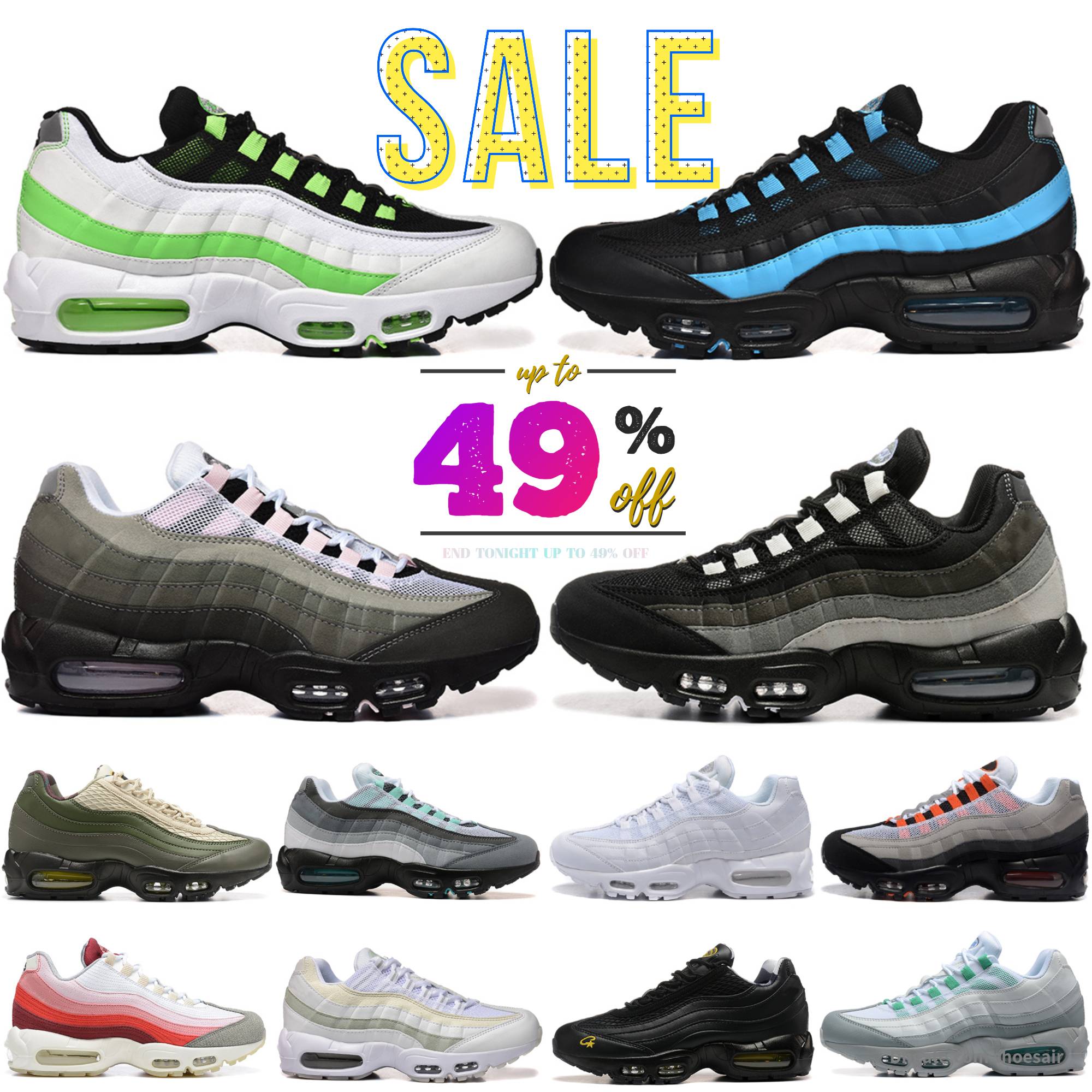 Top Mens 95 Running Shoes Designer Undefeated x Neon 95s Triple Black Baltic Blue Cool Grey Gradient Pink Foam Mandarin 2.0 Aurora Gutta Green Gusto trainers sneakers